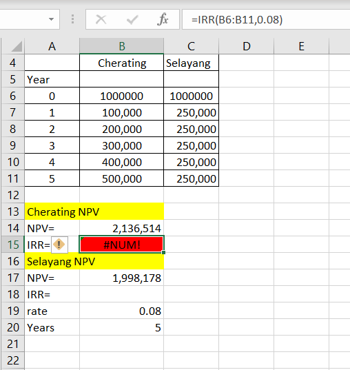 Help with #NUM error in IRR formula | Microsoft Community Hub