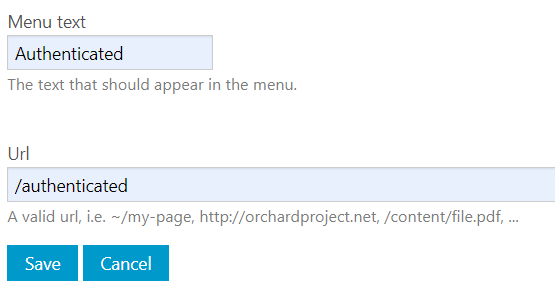 Add name and the page url to the menu.png