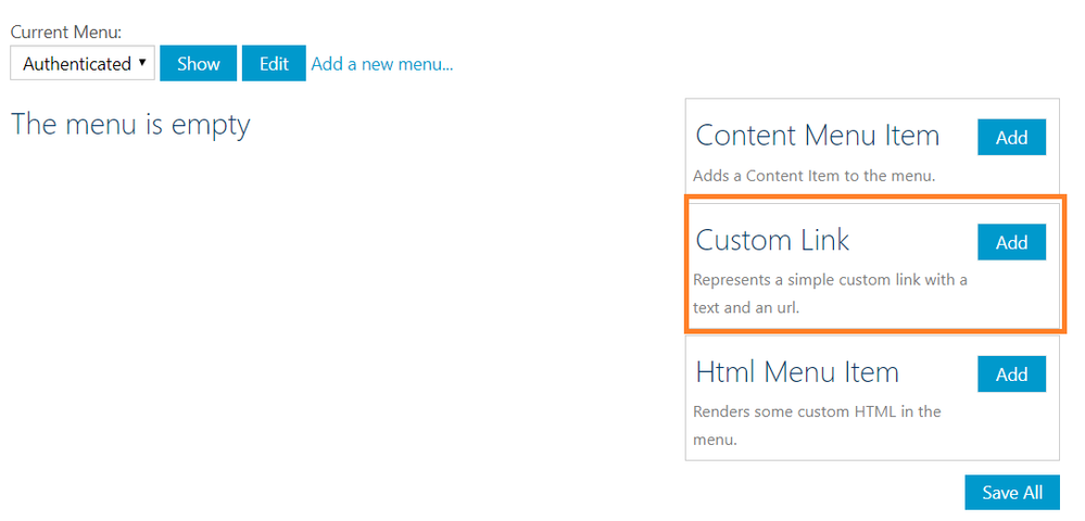 Add custom link to the newly added menu.png