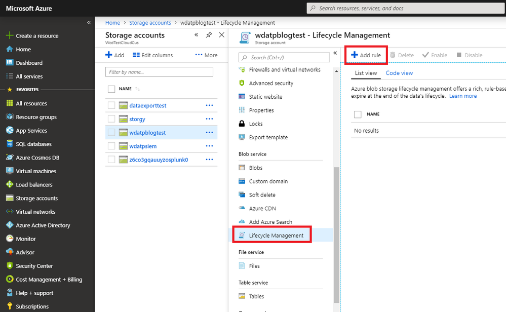 blob lifecycle service menu.png