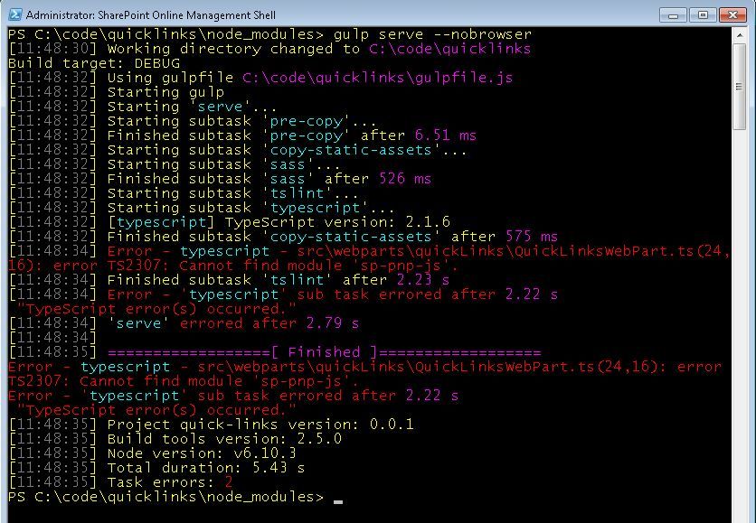 Tried to update sp-pnp-js, now web part won't run | Microsoft Community Hub
