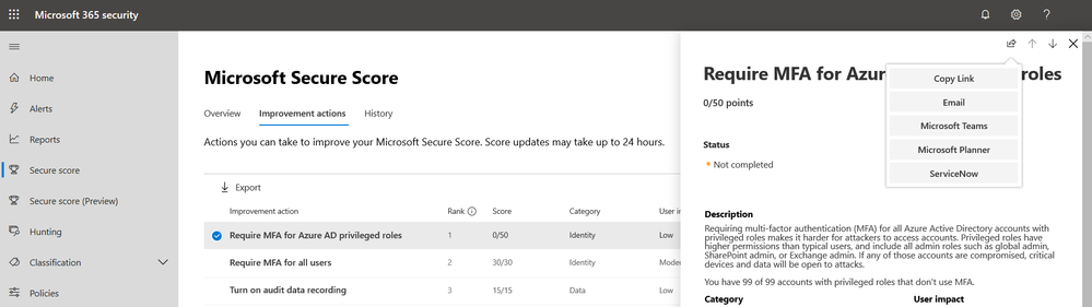 2019 - Microsoft 365 Security Center - Collaboration - Blog - Vibranium - Image 03 - Share Button Clicked.PNG
