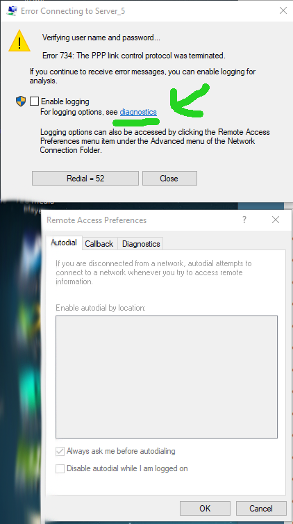 Can't auto dial VPN connection - no longer available | Microsoft ...