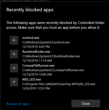 Controlled folder access on build 19041 | Microsoft Community Hub