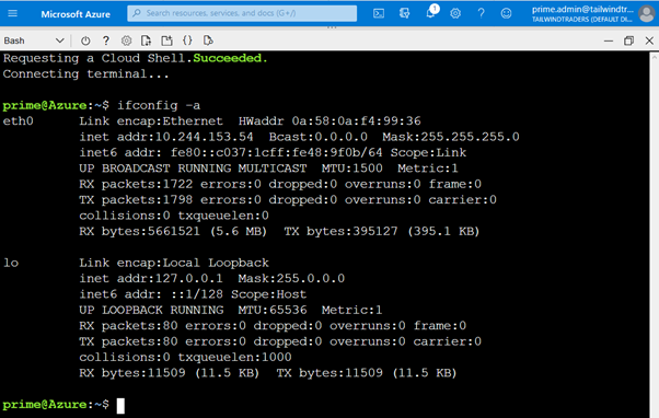 Determining the public IP address of your CloudShell session