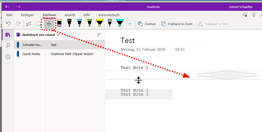 OneNote Webbrowser Version - how to add 