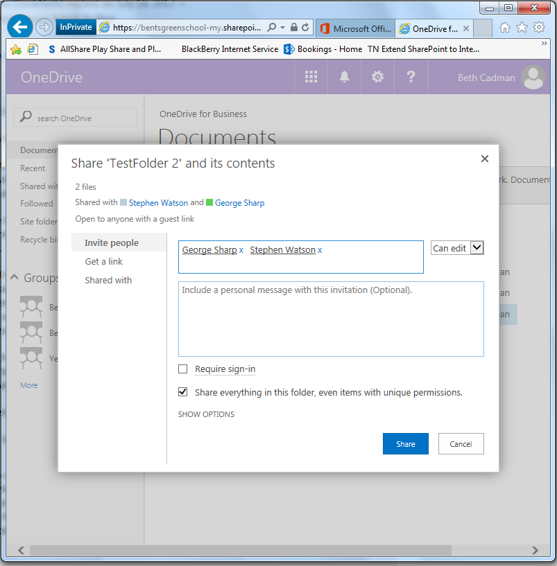 Guest access for folder contents | Microsoft Community Hub