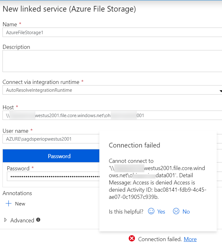 ADF linked service for Azure File share.png
