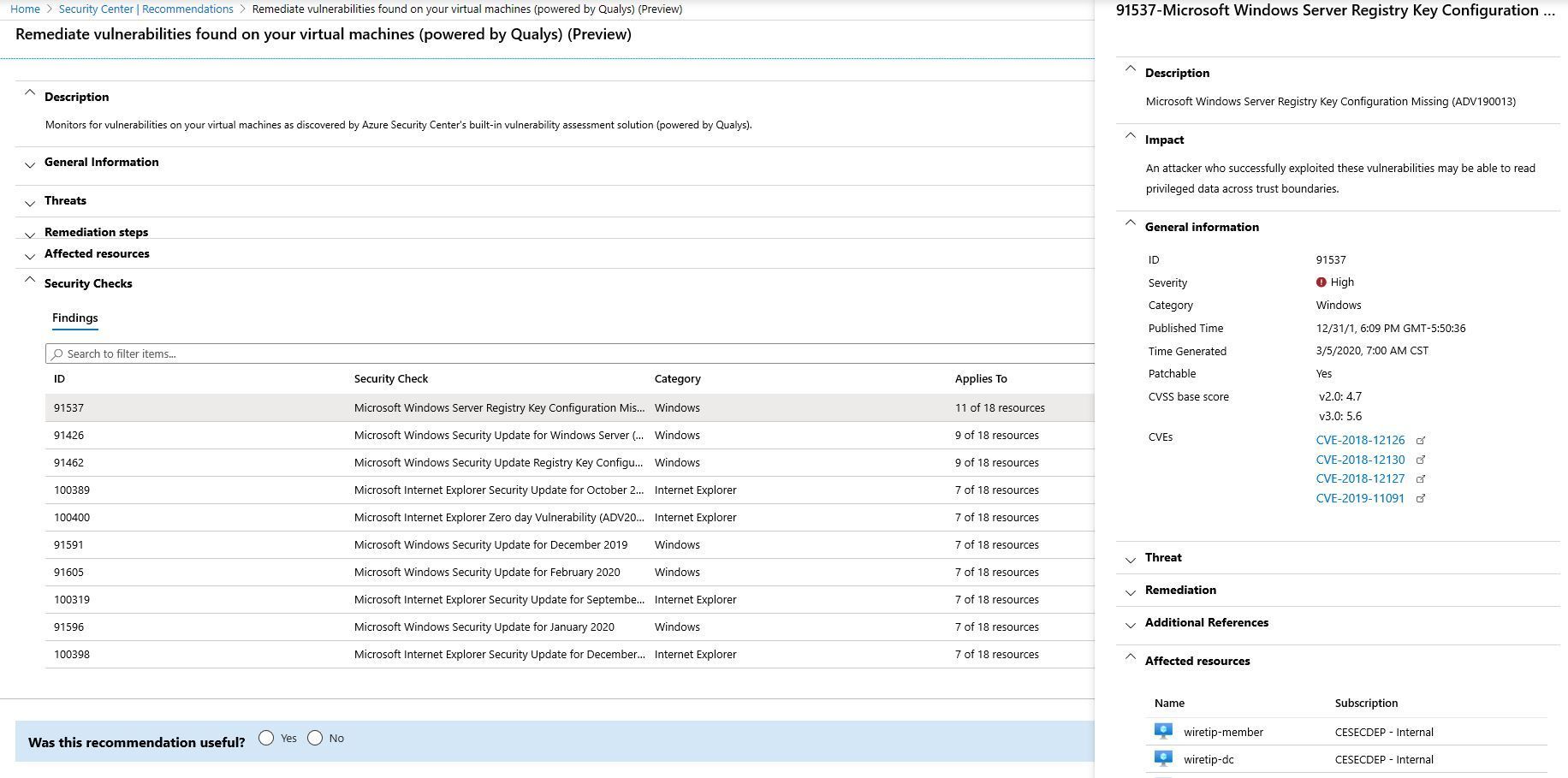 Exporting Vulnerability Assessment Results In Microsoft Defender For