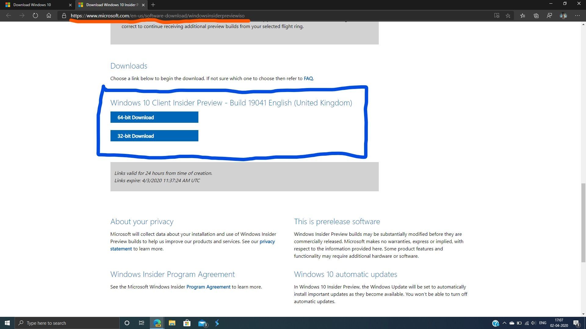 Downloading Windows 10 Insider Preview ISO gives me ISO of a stable ...