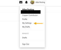 Image showing the avatar menu and My Settings being the third option