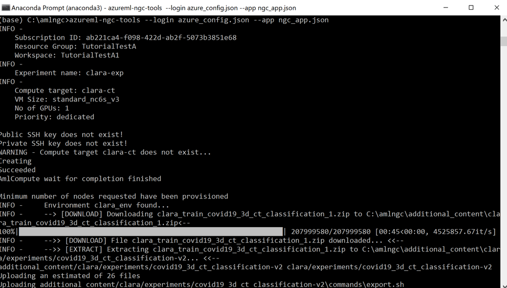 NGC-Azure Machine Learning Quick Launch toolkit optimally configures an AzureML environment for a particular use-case with necessary software from the NGC Catalog pre-loaded