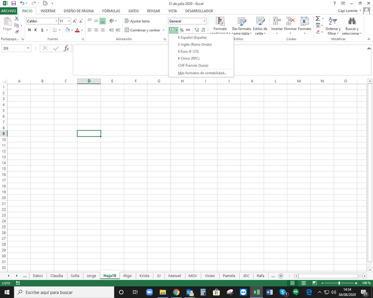 Personalizar valores predefinidos del botón formato de número de ...