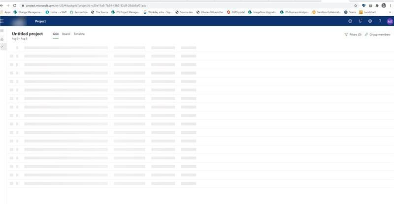 Users unable to create new project in Project on the Web | Microsoft ...
