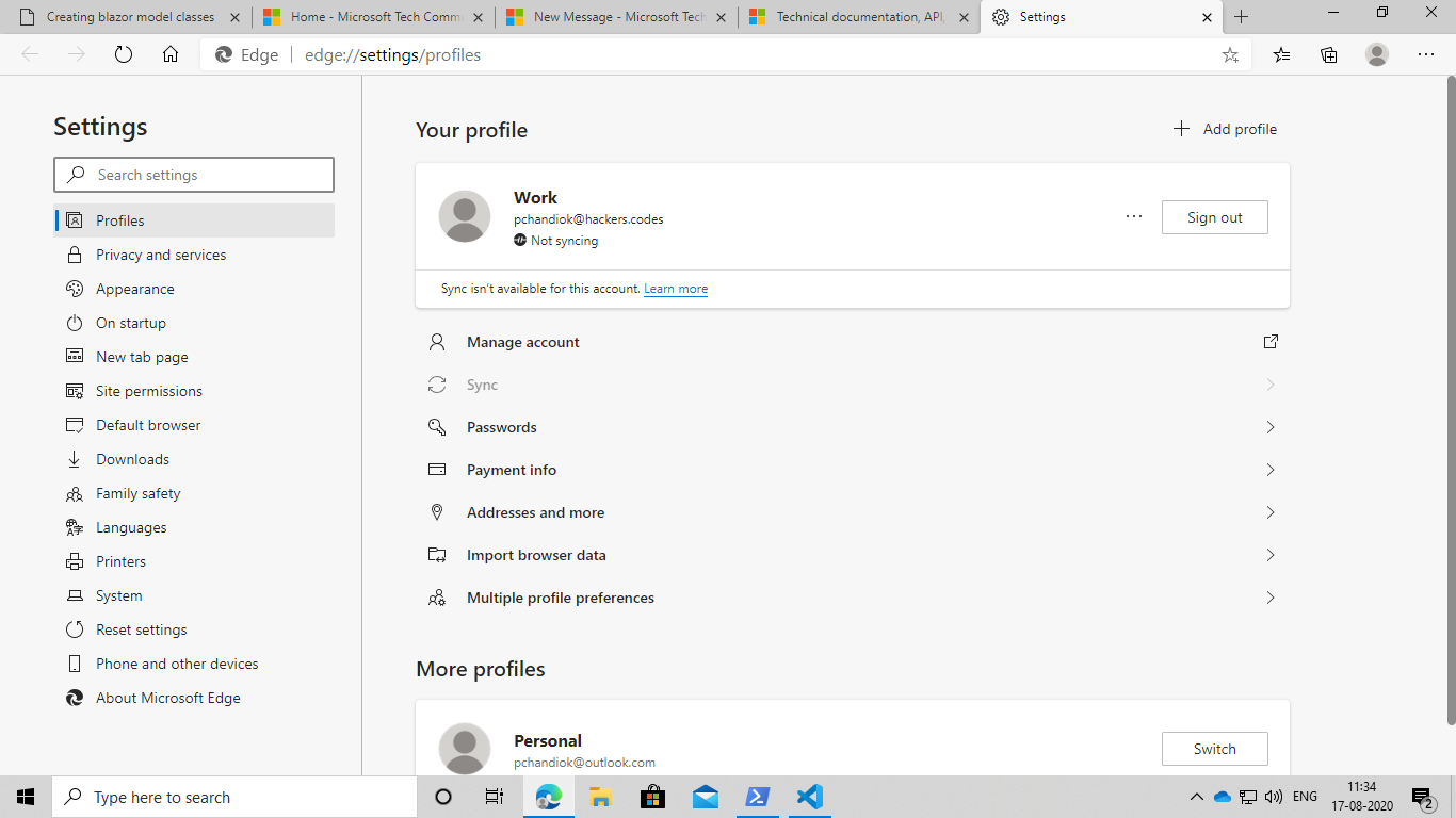 Edge Sync with Work Account | Microsoft Community Hub