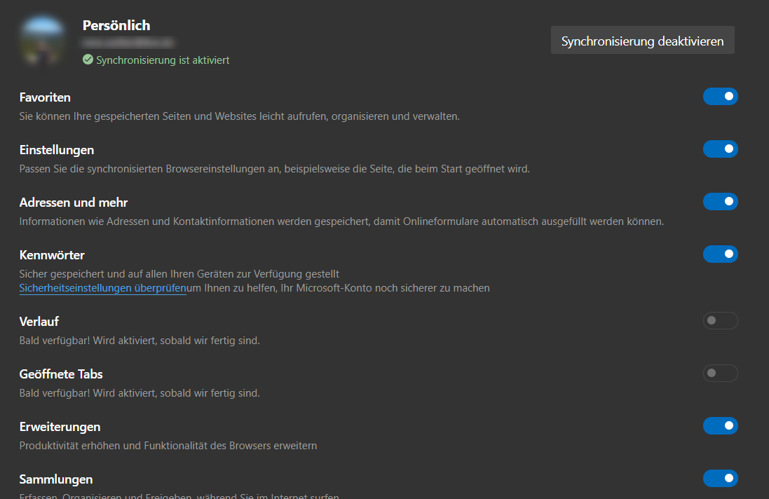 Syncing open tabs not working (stable, beta, dev) | Microsoft Community Hub