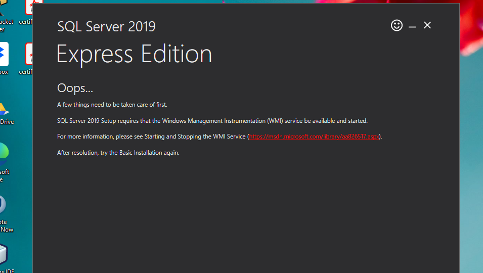 SQL Server 2019 Installation Issues (WMI) | Microsoft Community Hub