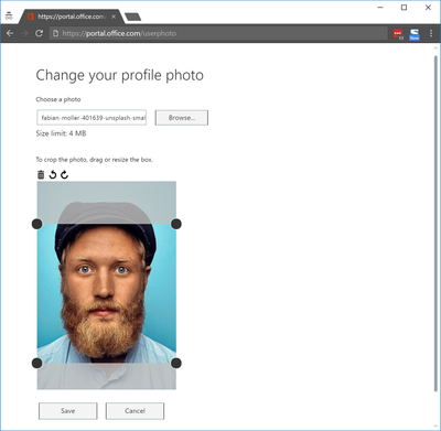 Office 365 profile picture not displayed on all services-Change using the userphoto page.png