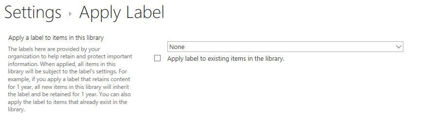 Configure default Office 365 Label for library | Microsoft Community Hub