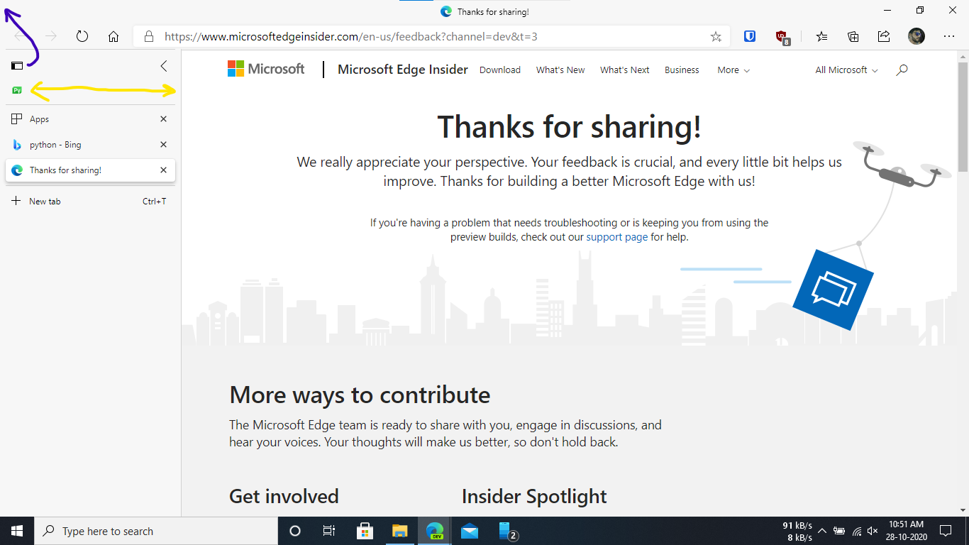 Inconsistent Pinned sites in VERTICAL TABS (images are attached ...