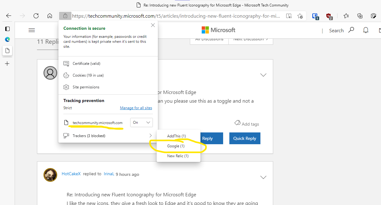 Google tracker on Microsoft website. | Microsoft Community Hub