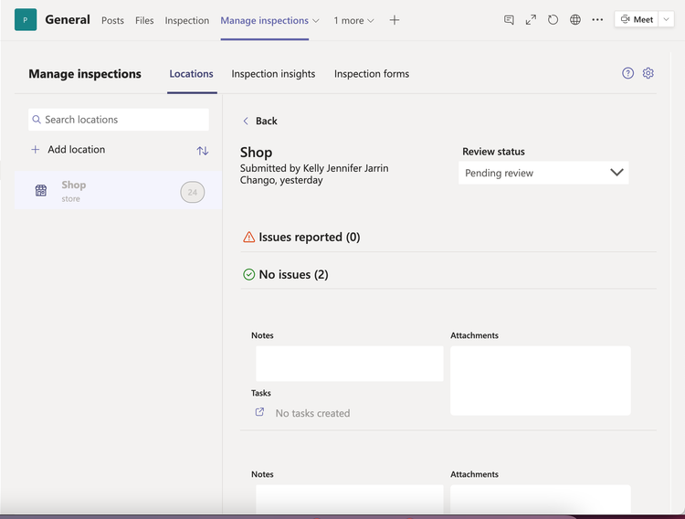 Inspections App Won't report more than 2 steps? | Microsoft Community Hub