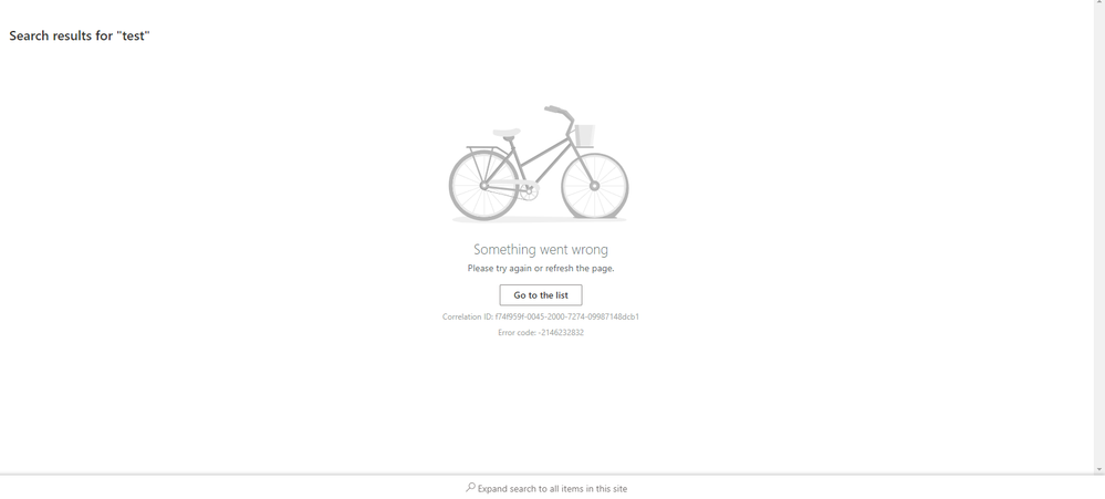 SharepPoint List error on search and grouped columns | Microsoft ...