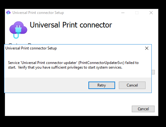 Unable to install Universal Print Connector | Microsoft Community Hub