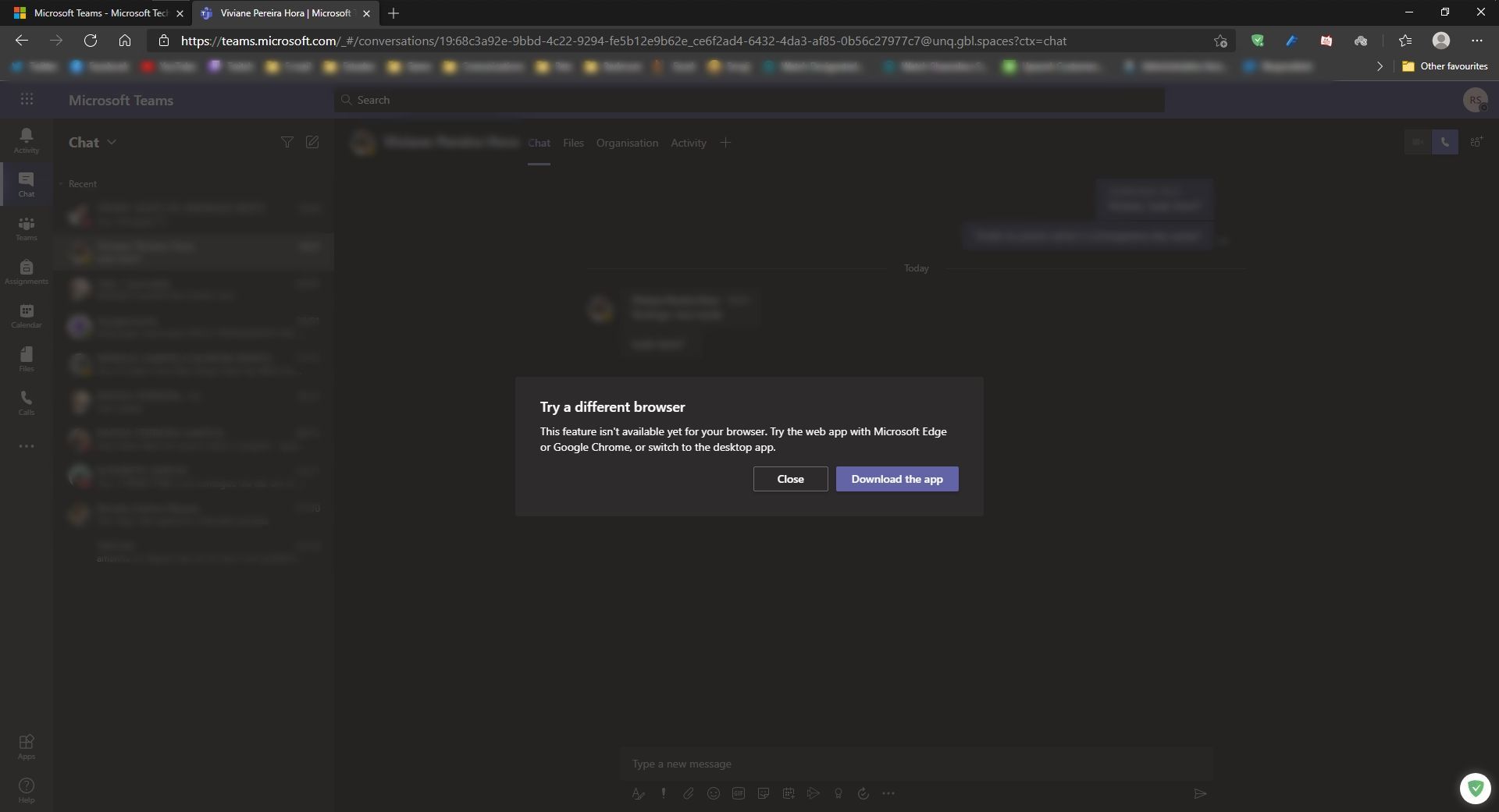 microsoft teams web browser requirements