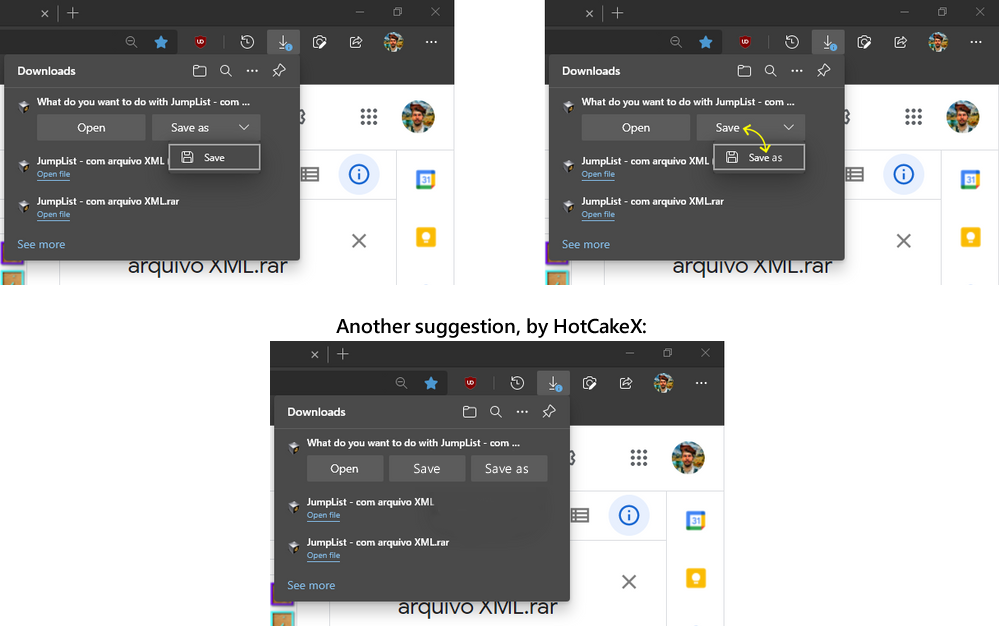 Add feature to change the position of the save options | Microsoft ...