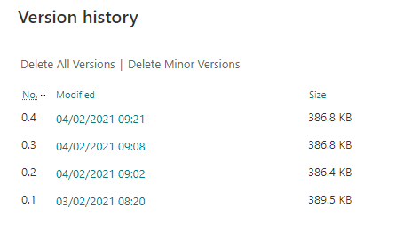How does Version History work WITHOUT Check Out? | Microsoft Community Hub