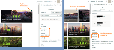Info Panel with and without Dimensions.png