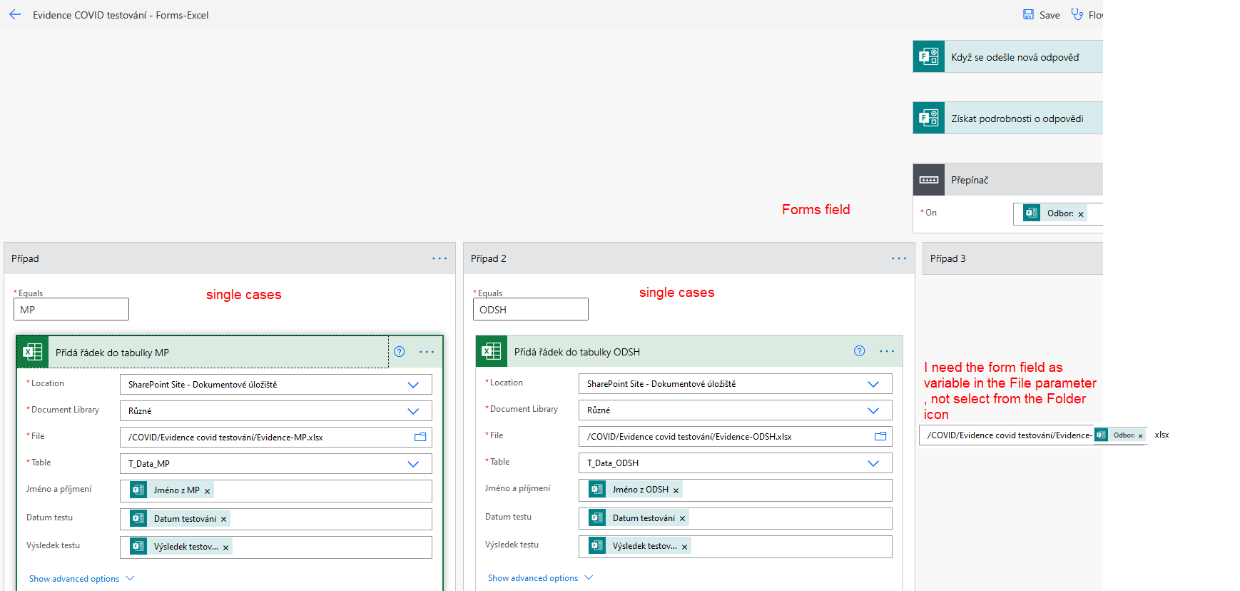 Power Automate - set filename by variable in Add row to Excel action ...