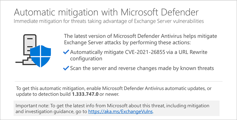 New Blog Post | Automatic on-premises Exchange Server mitigation now in ...