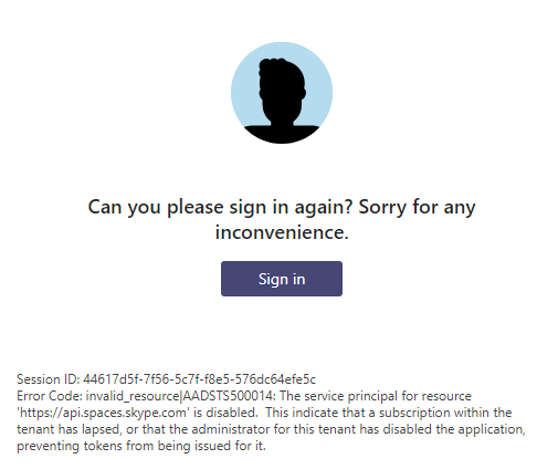 teams login error.PNG