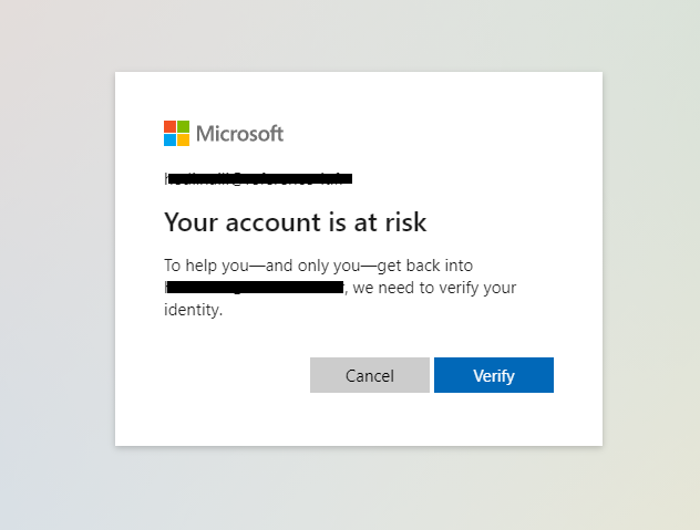 Your account is at risk, infinite loop | Microsoft Community Hub