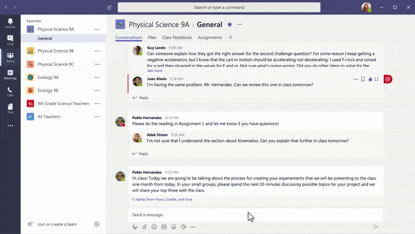 Teams Immersive Reader .gif