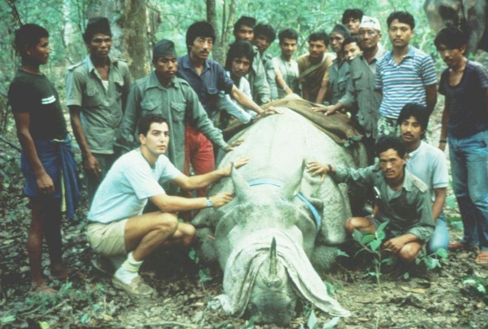 Eric with first rhino 1986 1.jpg