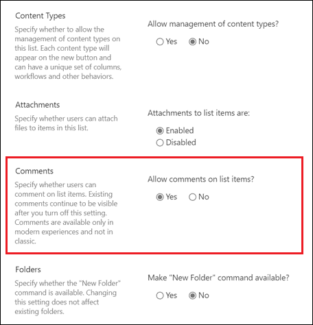 Enable/Disable the comments for individual SharePoint Online/Microsoft ...