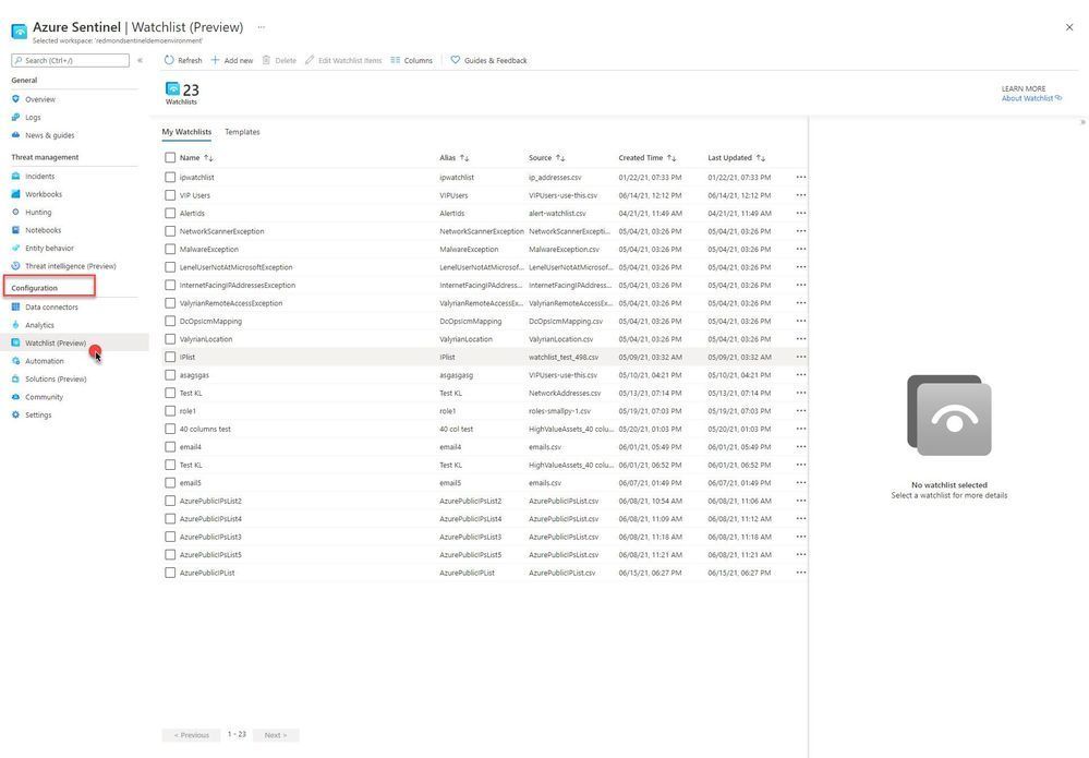 New Blog Post | What’s New: Azure Sentinel Update Watchlist UI ...