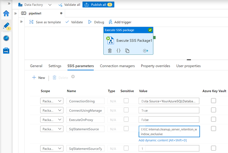 run-sql-ssis-activity-ssis-parameters-ssisdb-clean-up.png