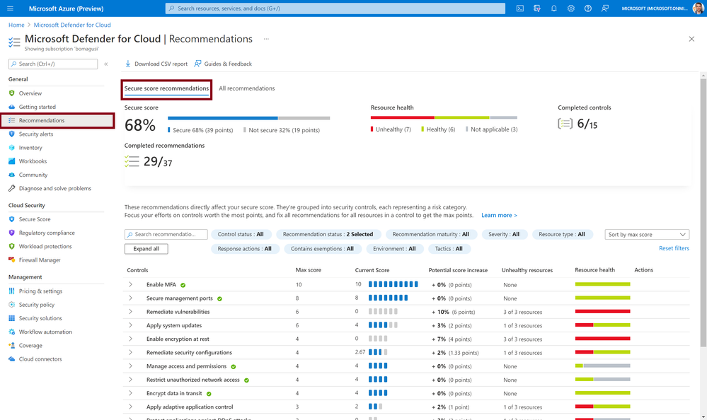 Secure Score in Defender for Cloud.png