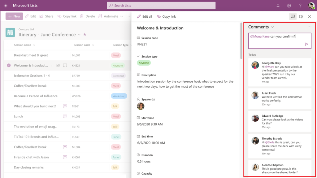Now you can mention your colleague’s in SharePoint list item comments ...