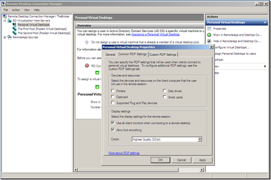 Customize RDP settings for Virtual Desktops | Microsoft Community Hub