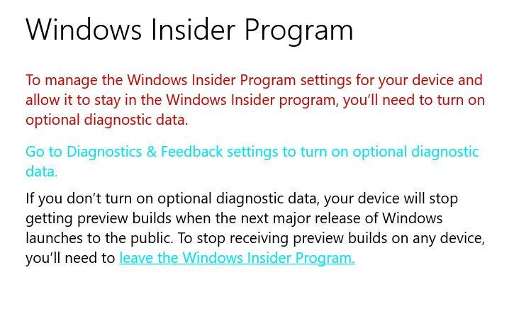 Unable to Get Started with Windows Insider Program HELP | Microsoft ...