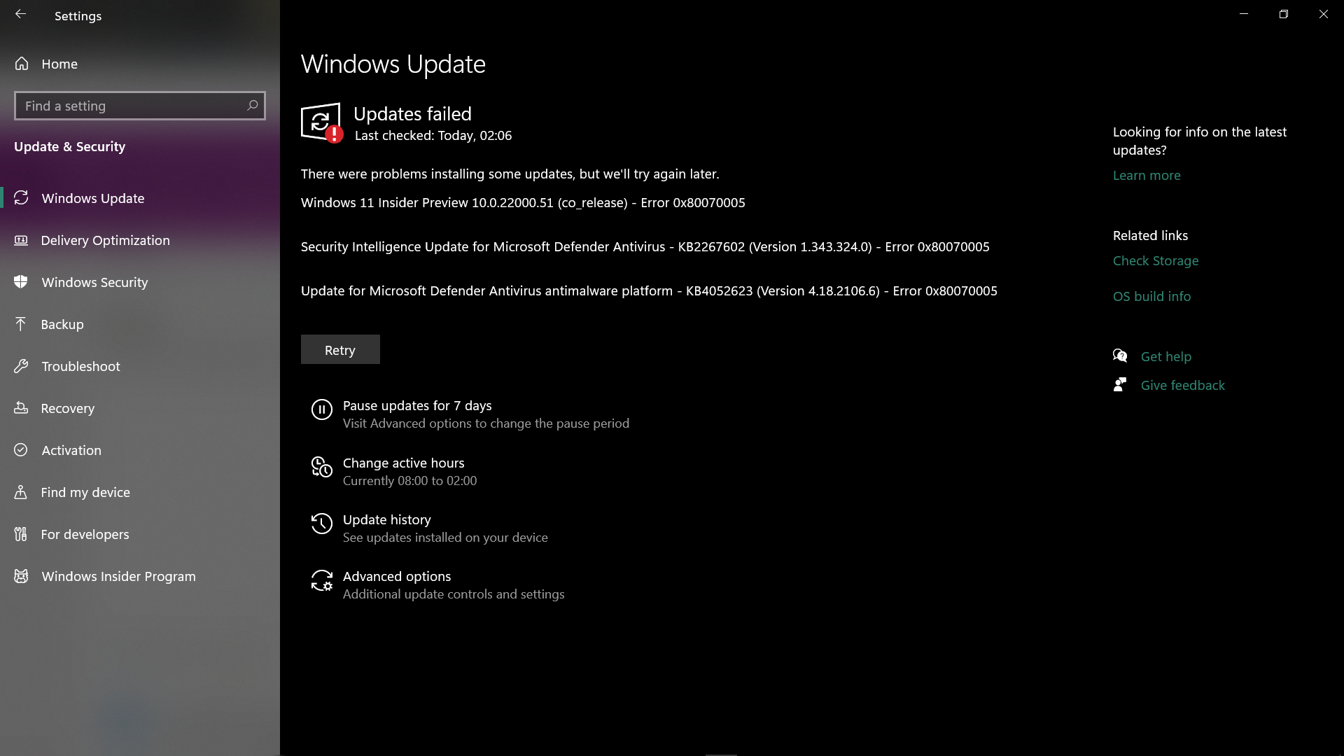 Windows 11 Insider Preview 10.0.22000.51 (co_release) - Error ...