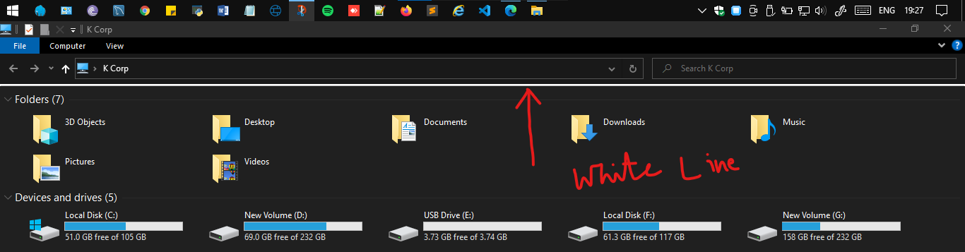 a weird line in File Explorer | Microsoft Community Hub
