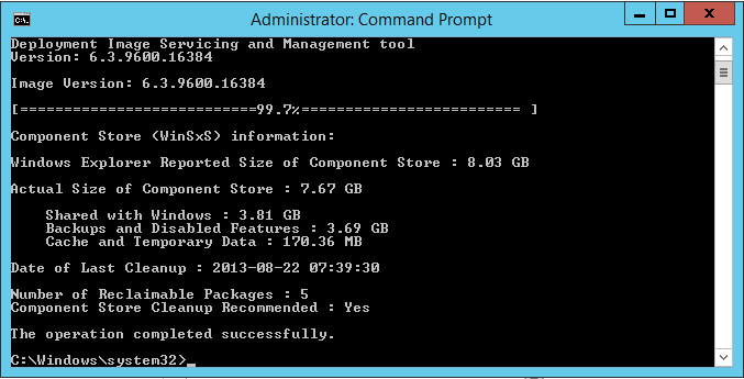How to Reduce the Size of the WinSxS directory and Free Up Disk
