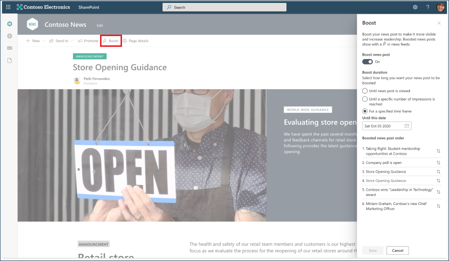 Boost the visibility of a SharePoint news.png