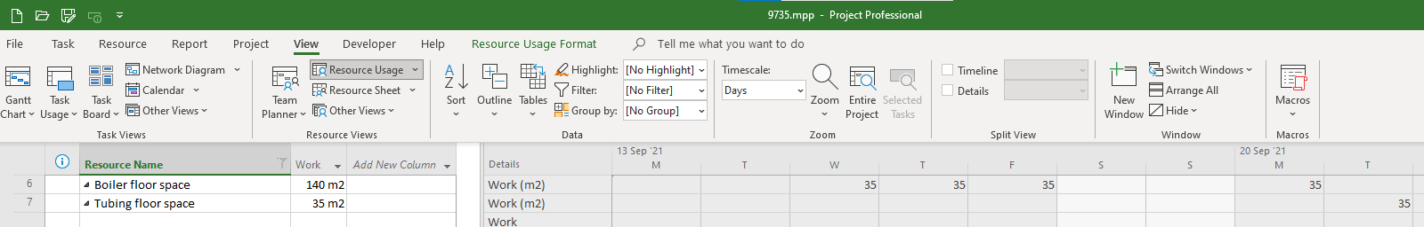 Exporting Project - Resource Usage table with phased time data to excel ...